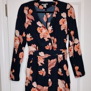 H&M Floral Long Sleeve Romper